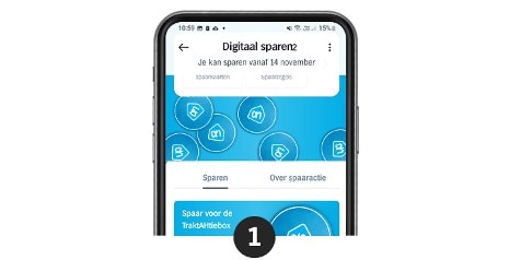 Digitale spaaractie bij Albert Heijn app op smartphone scherm