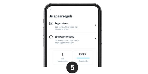 Afbeelding van de Albert Heijn-app met spaarzegels overzicht op een smartphone-scherm.