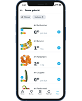 Gebruik de Mijn Albert Heijn app om jouw eerder gekochte producten te bekijken.