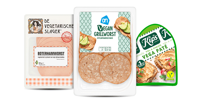 Veggie en vegan charcuterie bij Albert Heijn.