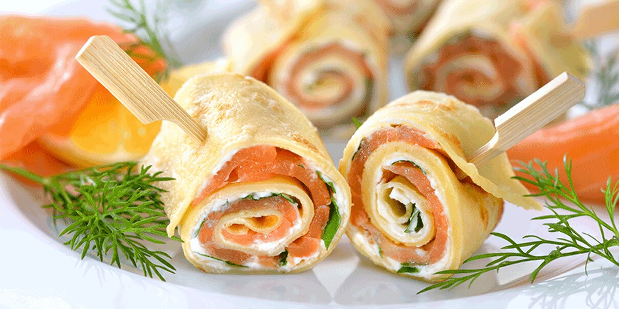 Lekker aperitiefhapje: wraps met zalm en roomkaas