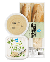 Brood en smeersels voor bij de BBQ bij Albert Heijn