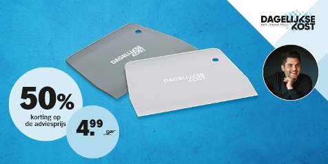 Promotie voor DAGELIJKSE KOST graters met 50% korting, nu voor €4,99.