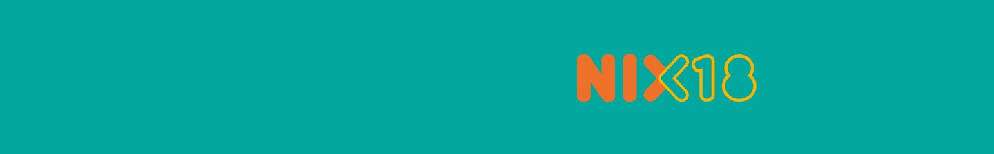 NIX18 logo op een turquoise achtergrond