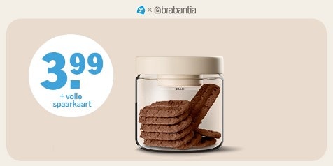 Brabantia vacuumvoorraadpot aanbieding bij Albert Heijn voor €3,99 met volle spaarkaart