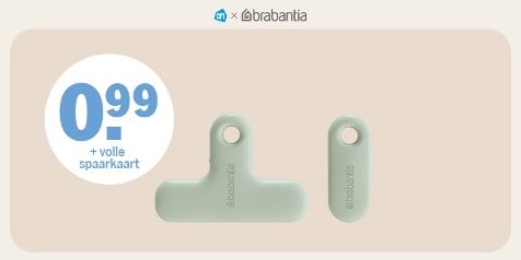 Brabantia magnetische sluitclips aanbieding bij Albert Heijn voor €0,99 met volle spaarkaart