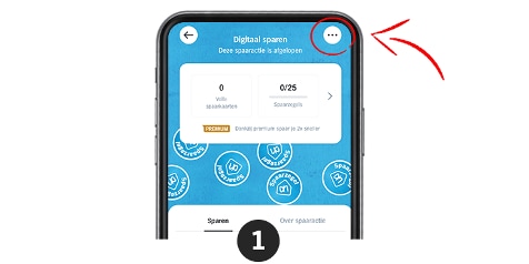AH app Digitaal sparen scherm met verlopen spaaractie en een menu-optie.
