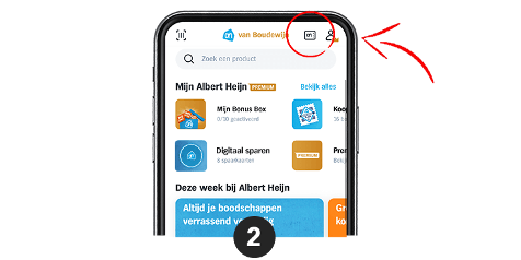 AH app profielpagina op een smartphone scherm