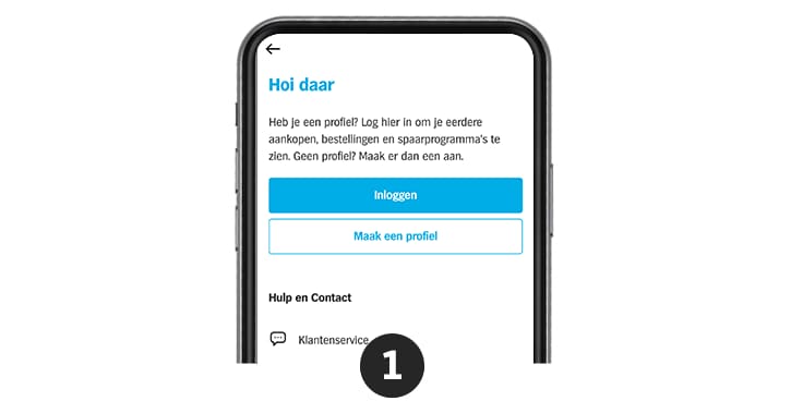 Inlogscherm van de Albert Heijn app op een smartphone.