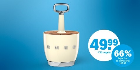 SMEG keukenapparaat aanbieding: €49,99 met 30 zegels, 66% lager dan de adviesprijs.