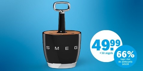 SMEG keukenapparaat met een speciale aanbieding: €49,99 met 30 zegels, 66% lager dan de adviesprijs van €149,99.