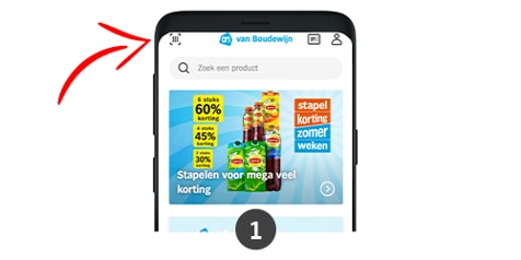 App scherm met promotie voor stapelkorting op frisdranken bij Albert Heijn.