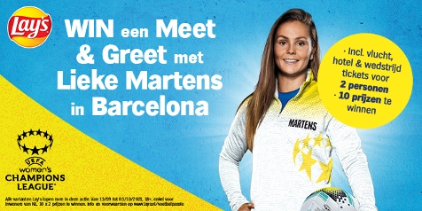 Promotie van Lay's voor een Meet & Greet met Lieke Martens in Barcelona tijdens de UEFA Women's Champions League.