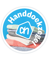 Albert Heijn handdoekzegels promotieafbeelding met stapel handdoeken.