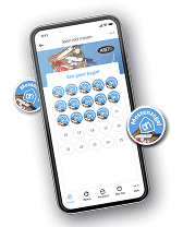Albert Heijn messen-spaaractie app met zegels op een smartphone scherm