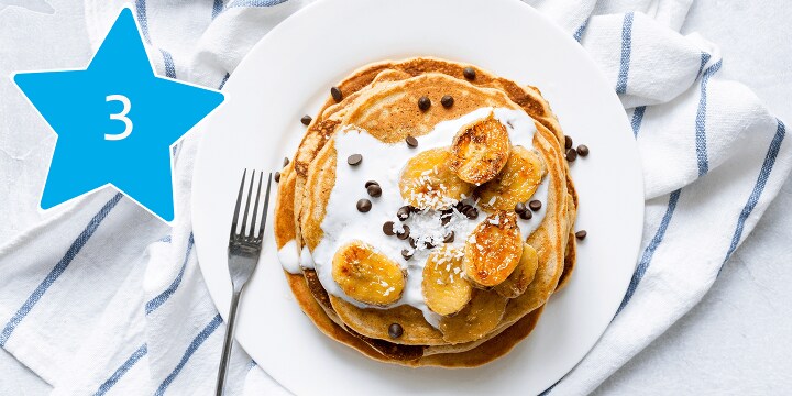 Alles voor het bakken van bananenpannenkoeken bestel je bij Albert Heijn