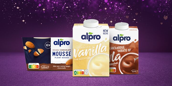 Alpro plantaardige toetjes voor kerst bestellen bij Albert Heijn