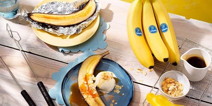 Bananensplit met Chiquita bananen op de BBQ bij Albert Heijn