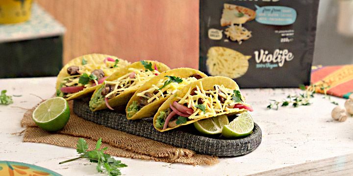 Vegan taco's met violife kaas bij Albert Heijn