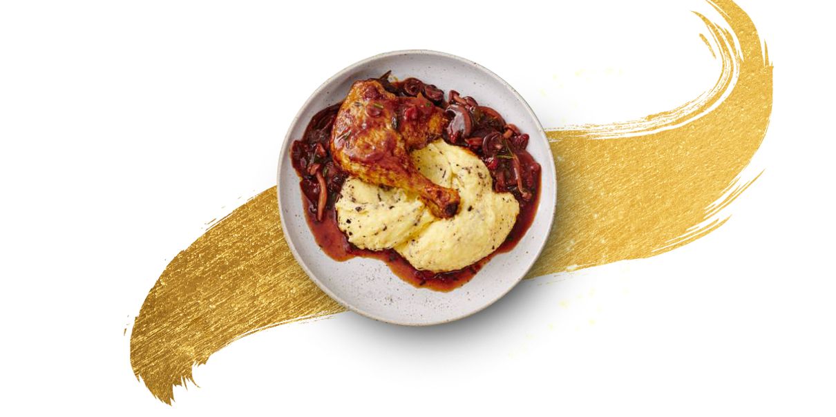 Mediterrane eendenbouten met truffelpolenta & parmezaan