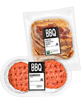 BBQ vleespakketten met kip en hamburger