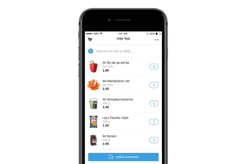 Boodschappenlijstje maken in de AH app