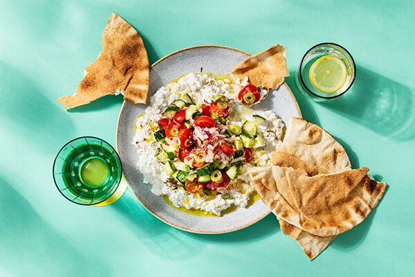Cottage cheese dip met wrap