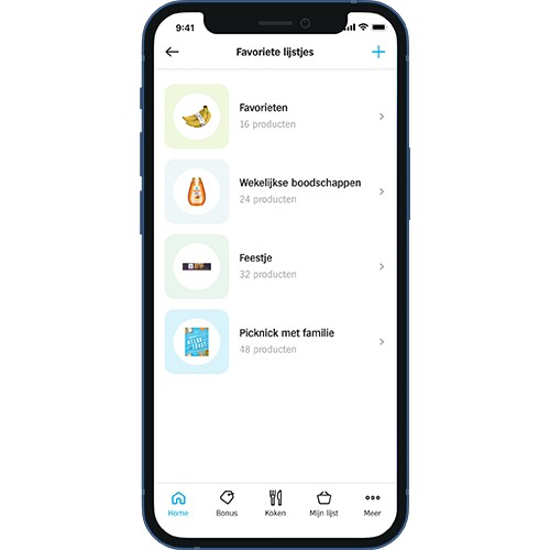 Favoriete lijstjes AH app