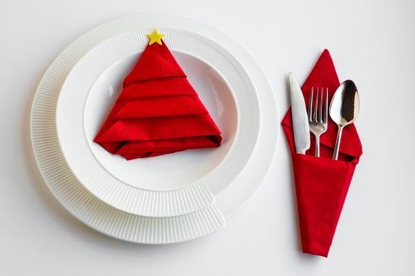 Kerstboom servetten vouwen