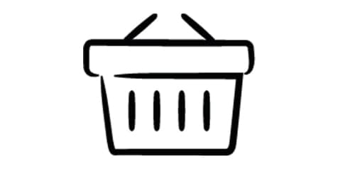 Pictogram van een winkelmandje