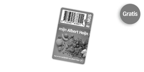 Albert Heijn Bonuskaart met barcode en tekst "Gratis"