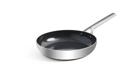 Zilverkleurige koekenpan met anti-aanbaklaag