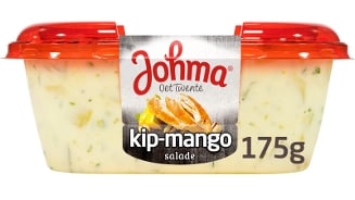 Johma kip-mango salade in een plastic bak van 175 gram