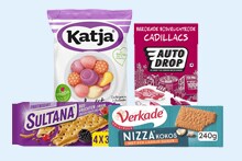 Snoep, koek, chips en chocolade