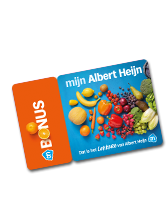 Albert Heijn Bonuskaart en spaarkaart met diverse groenten en fruit