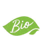 Biologisch logo in de vorm van een groen blad