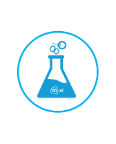 Illustratie van een erlenmeyerfles met Albert Heijn-logo