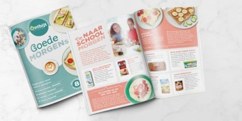 Promotiefolder van Albert Heijn over ontbijtideeën en producten.