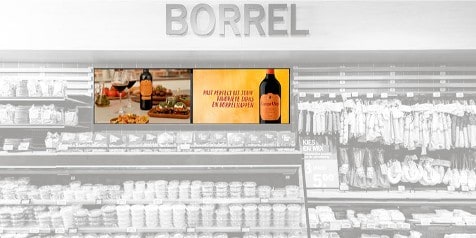 Promotie van Campo Viejo rode wijn bij borrelhapjes in Albert Heijn.