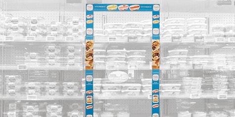 Promotie-display voor Zuivelhoeve in een supermarktkoeling