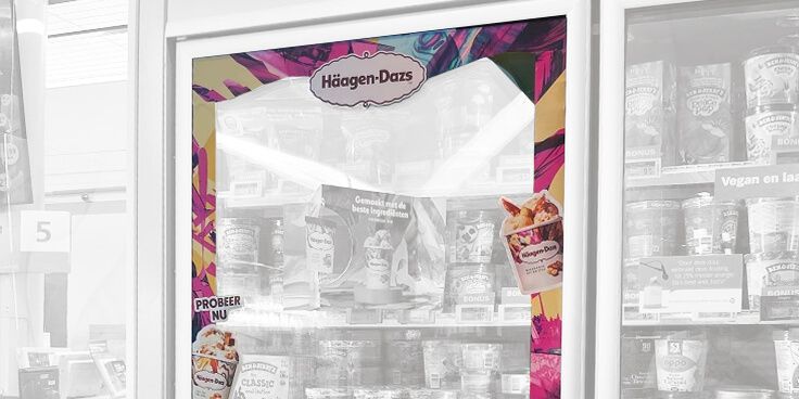Häagen-Dazs ijs in een vriesvak bij Albert Heijn