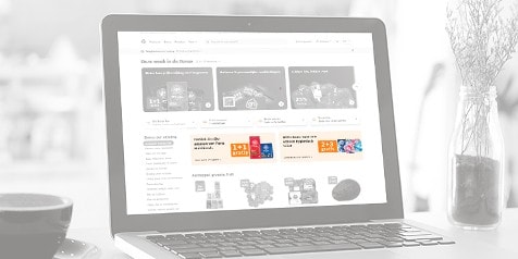 Laptop met Albert Heijn website met promoties