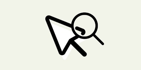 Pictogram van een vergrootglas en een muisaanwijzer.