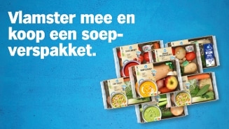 blauwe ah-achtergrond met verspakketten op de voorgrond