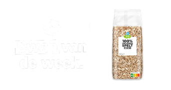 Swap van de week promotie met een zak AH Biologisch 100% volkoren spelt gepoft