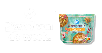 AH Woknoedels volkoren verpakking met tekst 'Swap van de week'
