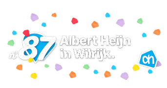 Confetti met n87 Albert Heijn in Wilrijk in tekst erop
