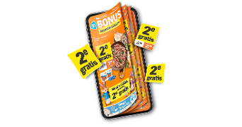 Albert Heijn Bonus folder met Hamsterweek-aanbiedingen en opvallende gele labels voor '2e gratis' acties.