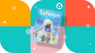 Cover van "Schoon" magazine van Albert Heijn, met als thema 'Een stapje schoner leven'.