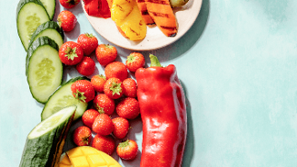 Verschillende zomergroente en -fruit